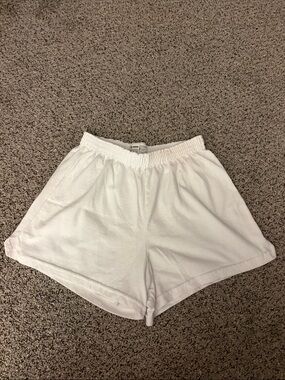 Soffe White Elastic Waist Athletic Shorts